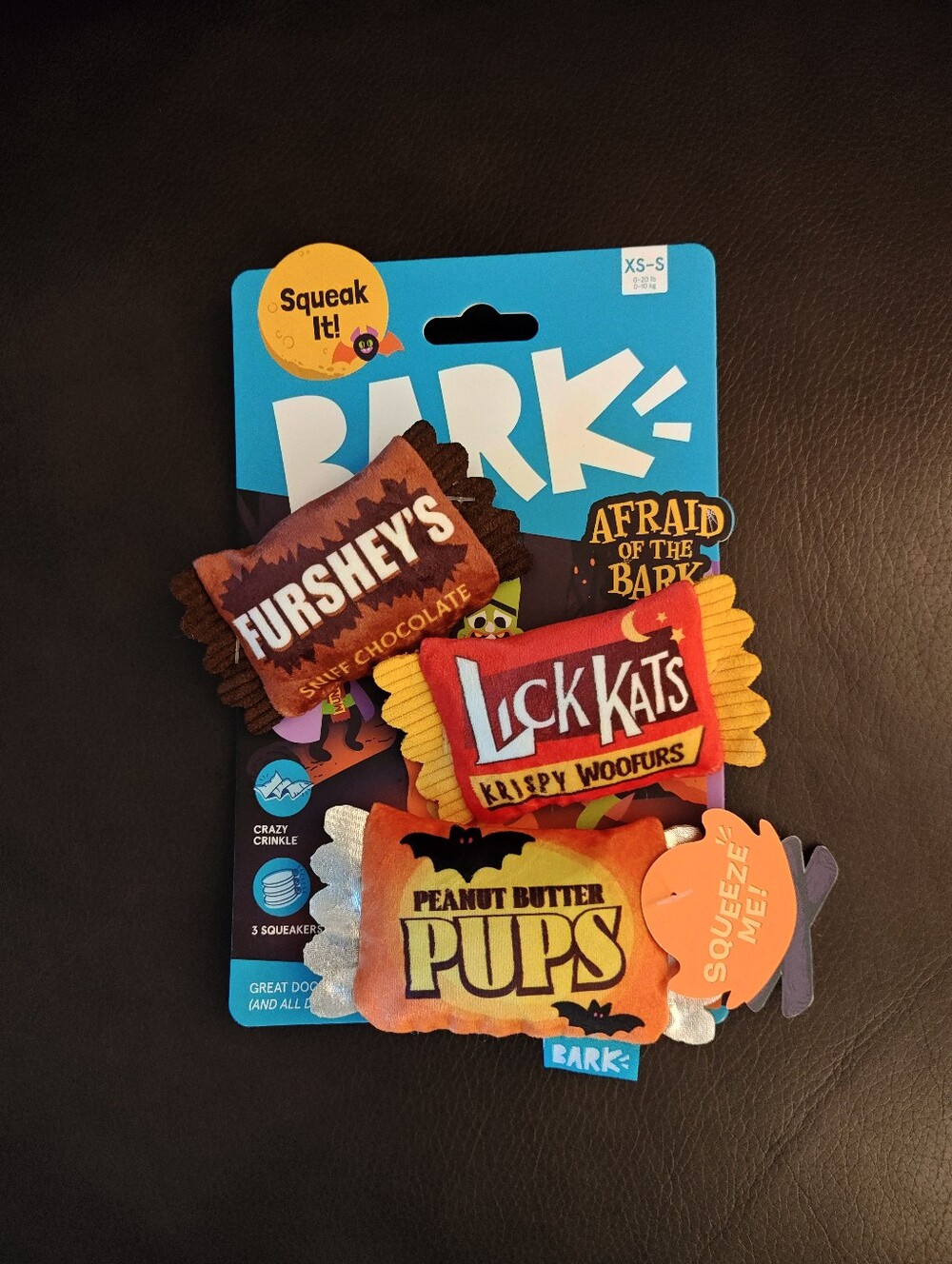 Bark Halloween Afraid Of The Bark Squeaker Toys
